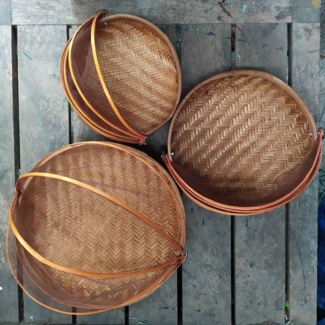 Tutup Makanan Tudung Saji Oval Kuat Rotan Dan Kulit Bambu Shopee Indonesia
