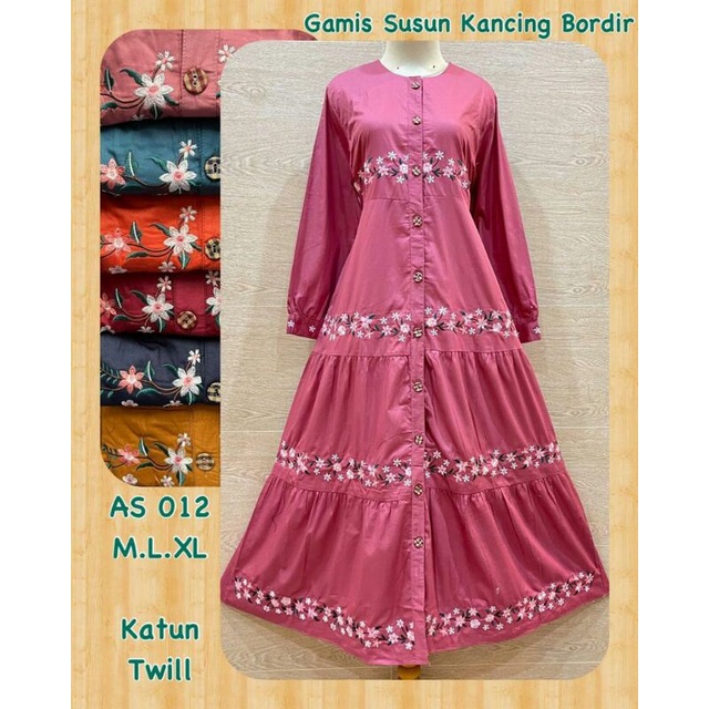 gamis canda bordir AGAPE katun jepang (jumbo)