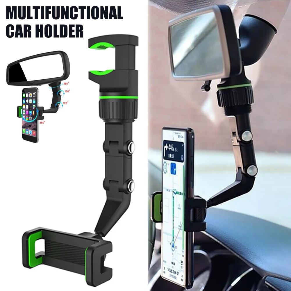 Bracket Handphone multi Fungsi Mobil Bisa Diputar 360derajat Spion Penyimpanan Rak Spion Handphone bracket mounting Klip bracket universal