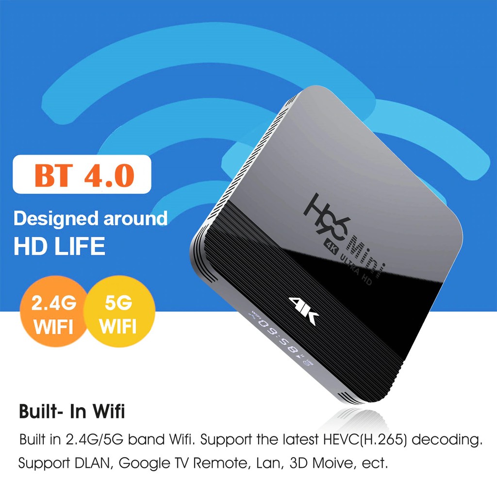 H96 MINI H8 - Android 9.0 Smart TV Box 4K Display - RAM 2GB ROM 16GB