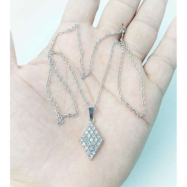 RNL kalung baja / monel original dengan liontin rhodium