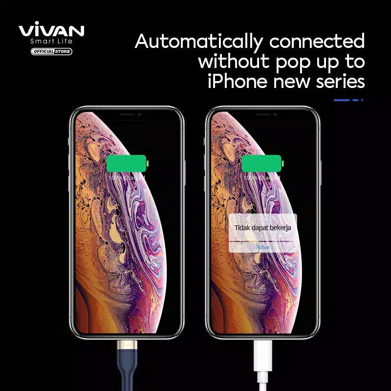 Vivan Kabel Data Micro USB, Type-C, Apple Quick Charge