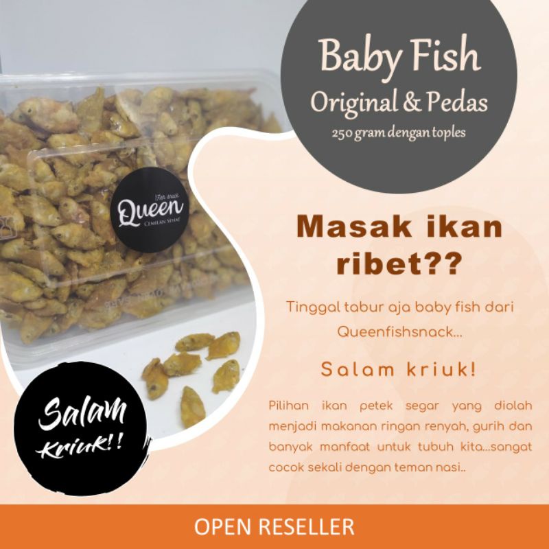 

baby fish / ikan petek / impun Queen Fish Snack makanan olahan siap santap