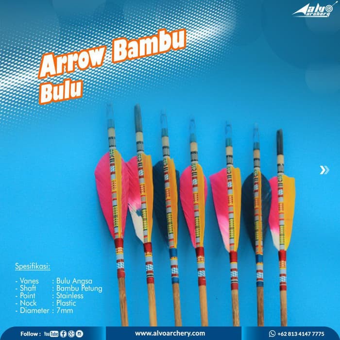 anak panah bambu bulu