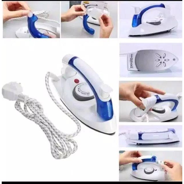 Setrika Uap Lipat Mini Portable Praktis Steam Iron Travel Steamer