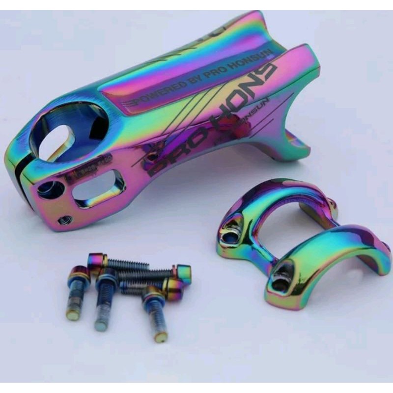 Stem Pro Honsun Rainbow Pelangi 70mm Full Color . MTB XC 7cm 70 mm Angle 17 Derajat Alloy Alumunium stem sepeda