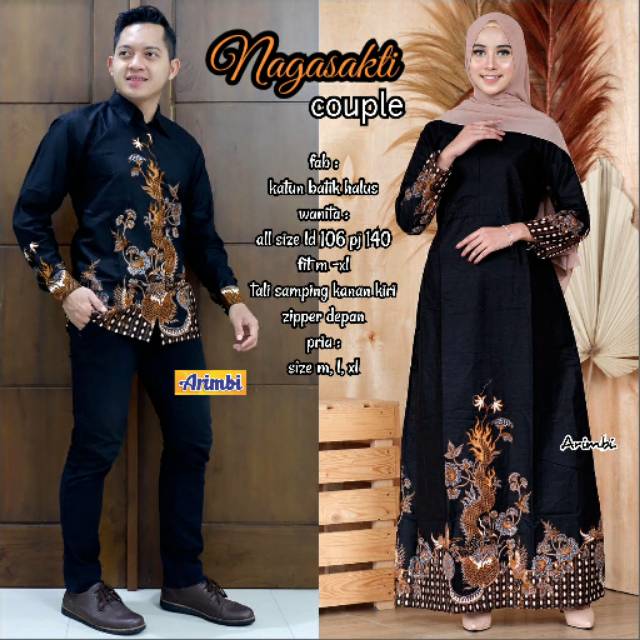 Baju Gamis Modis Store/Nagasakti Couple Batik/ Seragaman Batik / Setelan Pria Wanita / Busana Pesta