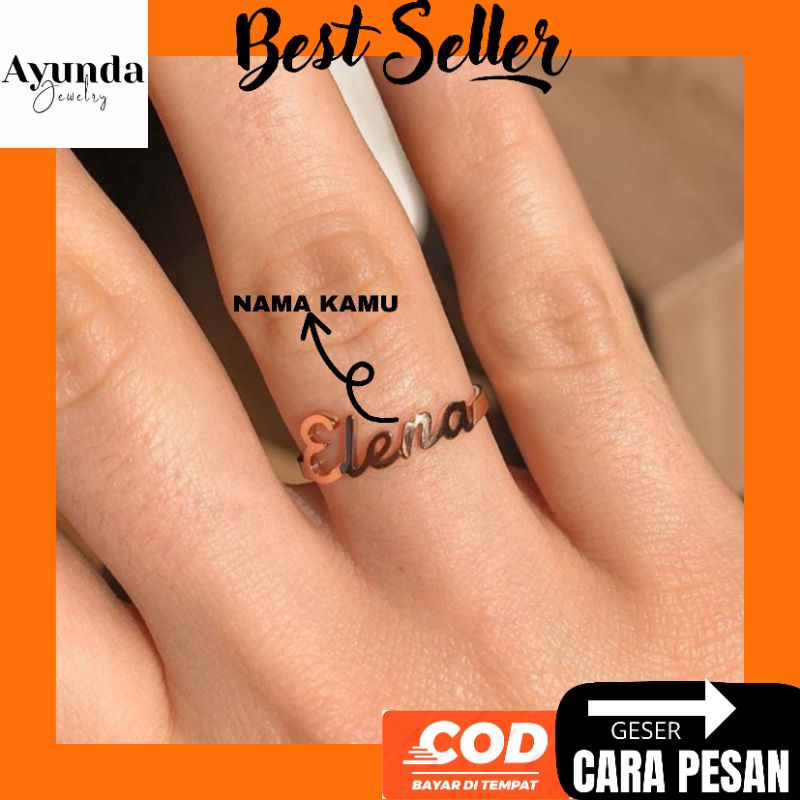 Cincin Nama titanium Anti karat Cincin custom cincin hits