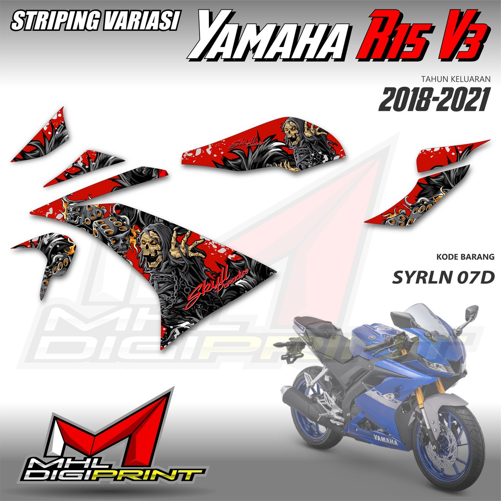 STRIPING VARIASI YAMAHA R15 V3 - STIKER R15 V3 - SYRLN 07