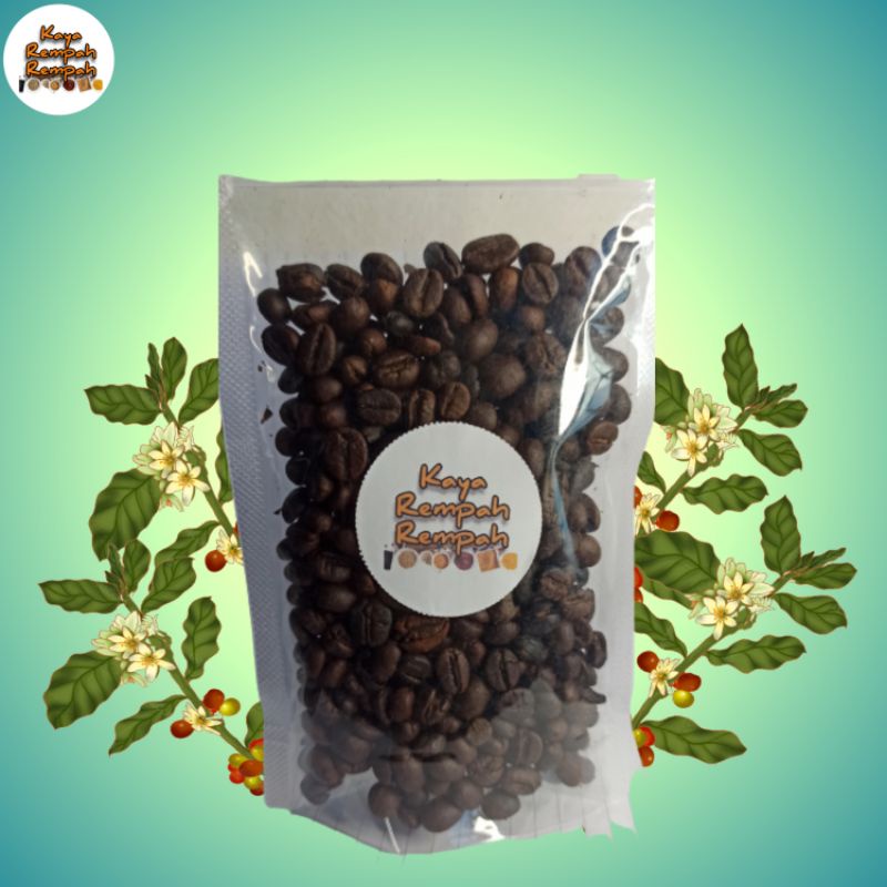 

Biji Kopi Sangrai Robusta Lampung Cap Kopi Empat Saudara 100 Gram