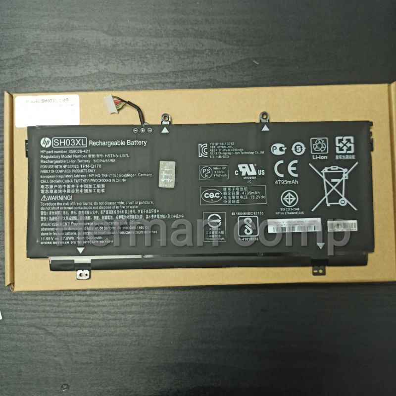 Original Baterai Hp Spectre X360 13 13-W 13-AC SH03XL CN03XL HSTNN-LB7L