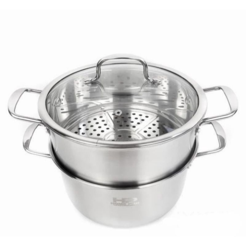 home pro steamer 24cm panci kukus dandang steamer panca guna stainless steel