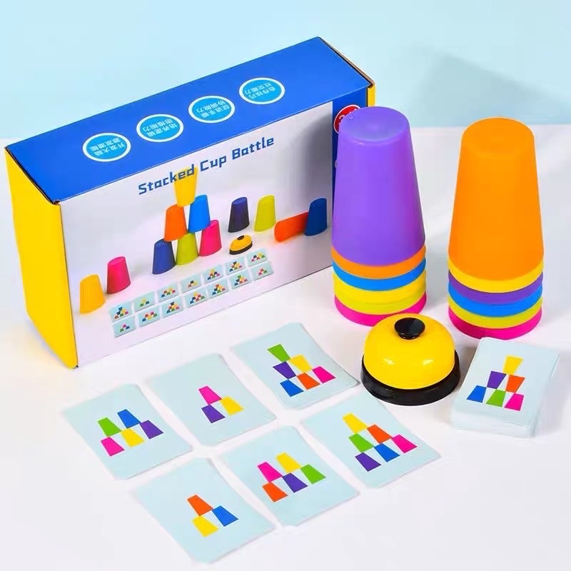 stacking cup battle game mainan adu cepat tumpuk gelas board game