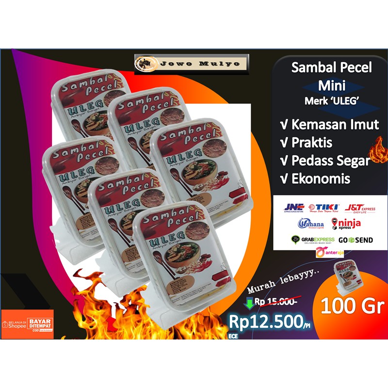 

SAMBAL PECEL ULEG MAKANAN SIAP SAJI BUMBU KACANG PEDAS SEGAR