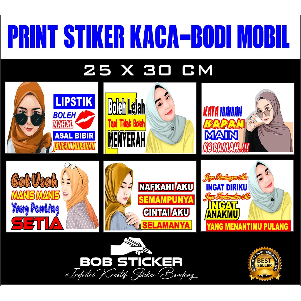 Stiker Kata Kata keren, sticker kata kata, stiker kaca mobil, stiker Bodi Mobil, stiker truk, stiker