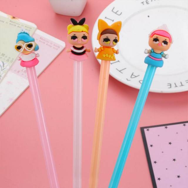 

MANDICANTIK Pena pulpen pen LOL PULPEN BOLPOINT BALLPOINT GEL KARAKTER SEKOLAH COD READY STATIONERY.