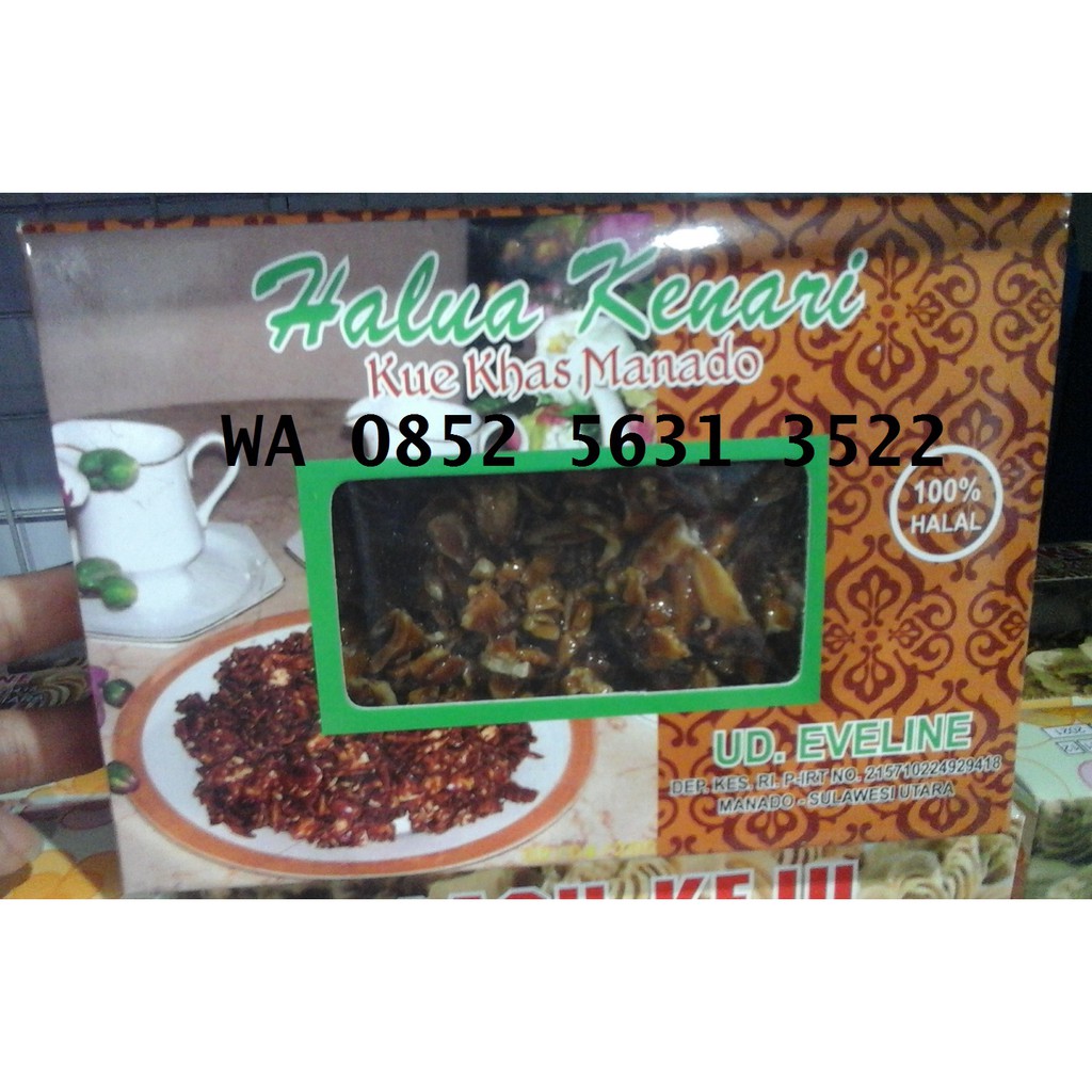 Halua Kenari Merk Eveline 250 gram Oleh Oleh Khas Manado