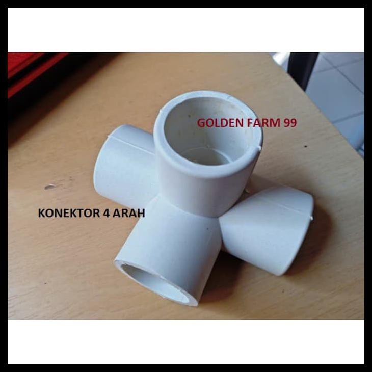 JUAL Konektor atau sambungan 4 arah pipa PVC 1 inch warna  