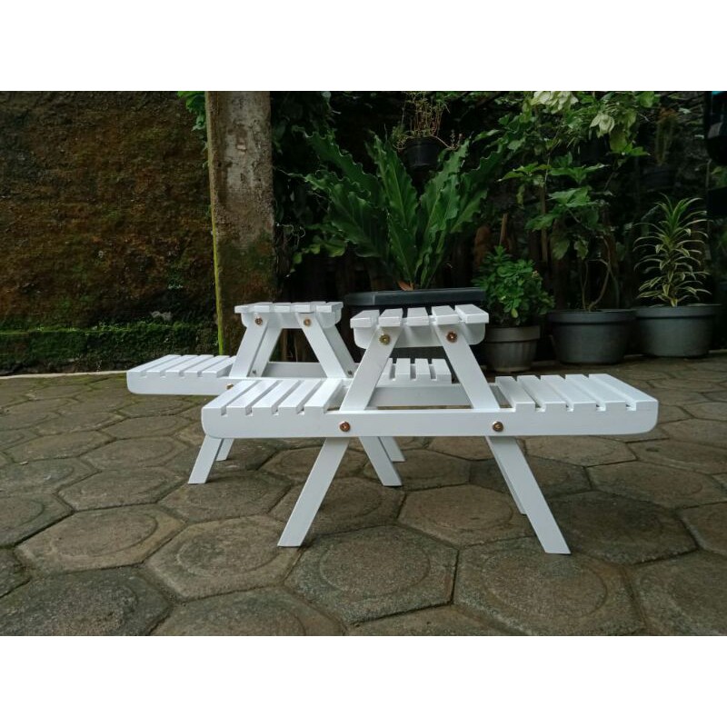 PROMO MURAH Rak jumbo bunga dua tingkat magic dari kayu jati sudah finishing