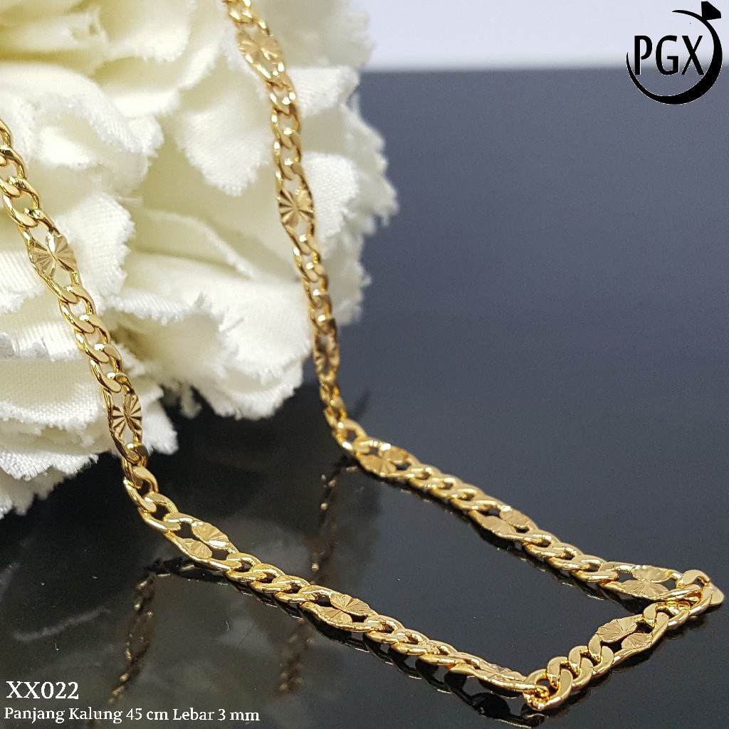 PGX Kalung Pria Wanita Xuping Perhiasan Lapis Emas Aksesoris Fashion Premium - XX022