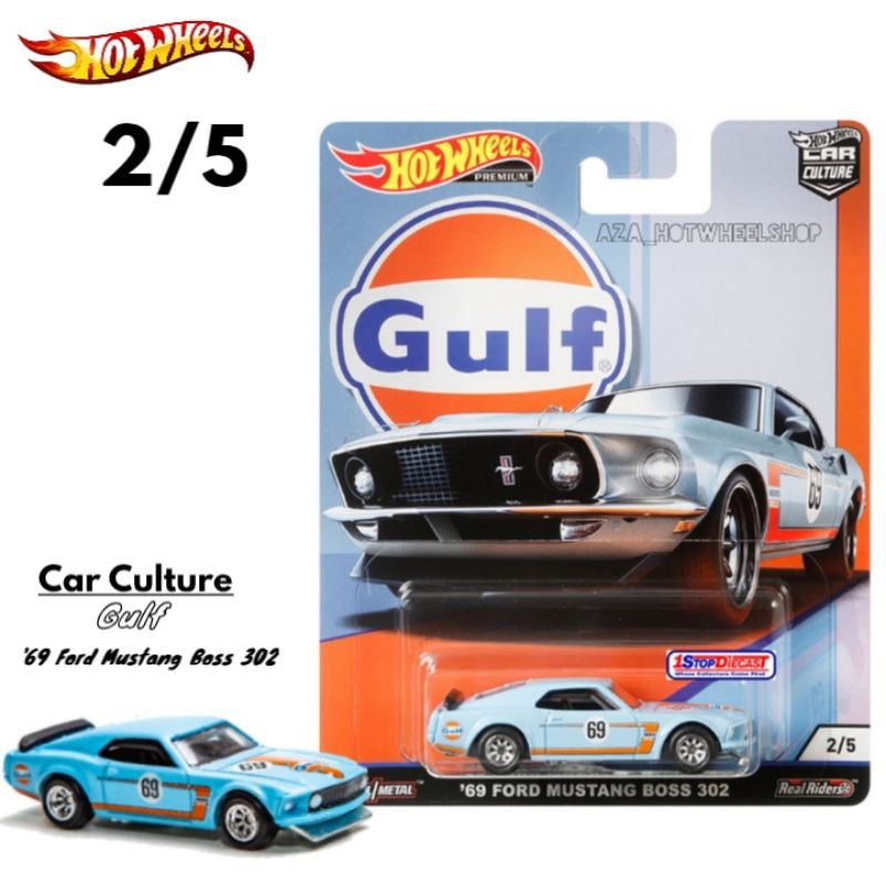 Hot Wheels Gulf Series '69 Ford Mustang Boss 302 HW Hotwheels Car Culture