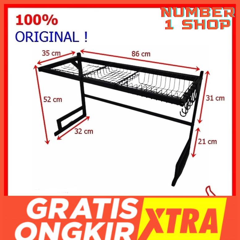 Rak Piring Rak Wastafel Rak Serba Guna Stainless Hitam 85 Cm - Toko Kami Menyediakan Rak Wastafel Cu