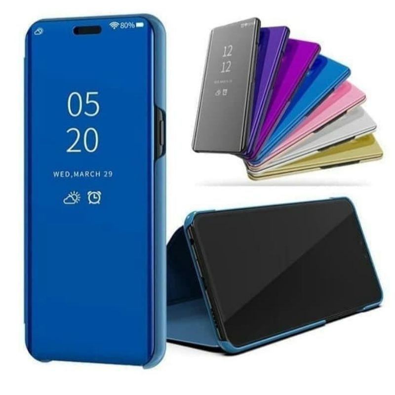 VIVO V20 V21 4G V21 5G Flip Case Mirror Clear view Silikon Standing Cover Premium Silikon