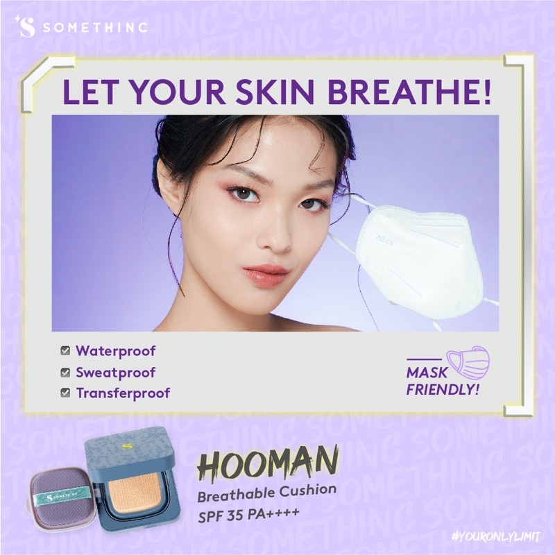 SOMETHINC Hooman Breathable UV Cushion Cover SPF 35 PA++++ Indonesia / Make Up Skincare Cleanser Essence Toner Serum Eye Cream Gel Mask / Foundation Loose Powder Blush On Concealer Highlighter Eyebrow Eyeliner Eyelash Mascara Lipstick Lip Tint / Paket Set