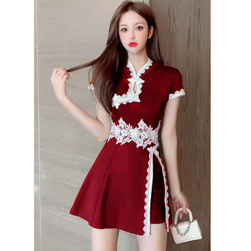 MDLV ~ 0320 CNY Pomelos Set Premium Cheongsam Women Set Cheongsam Import Setelan Wanita Set Imlek Set Sincia Setelan Cheongsam Cewek Nest Seller Fashion Import