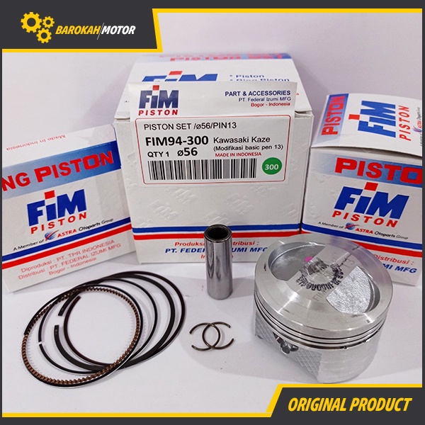 PISTON KIT SEHER SET KAZE OVERSIZE 53 53.5 54 54.5 55 56 PIN 13 FIM IZUMI-3
