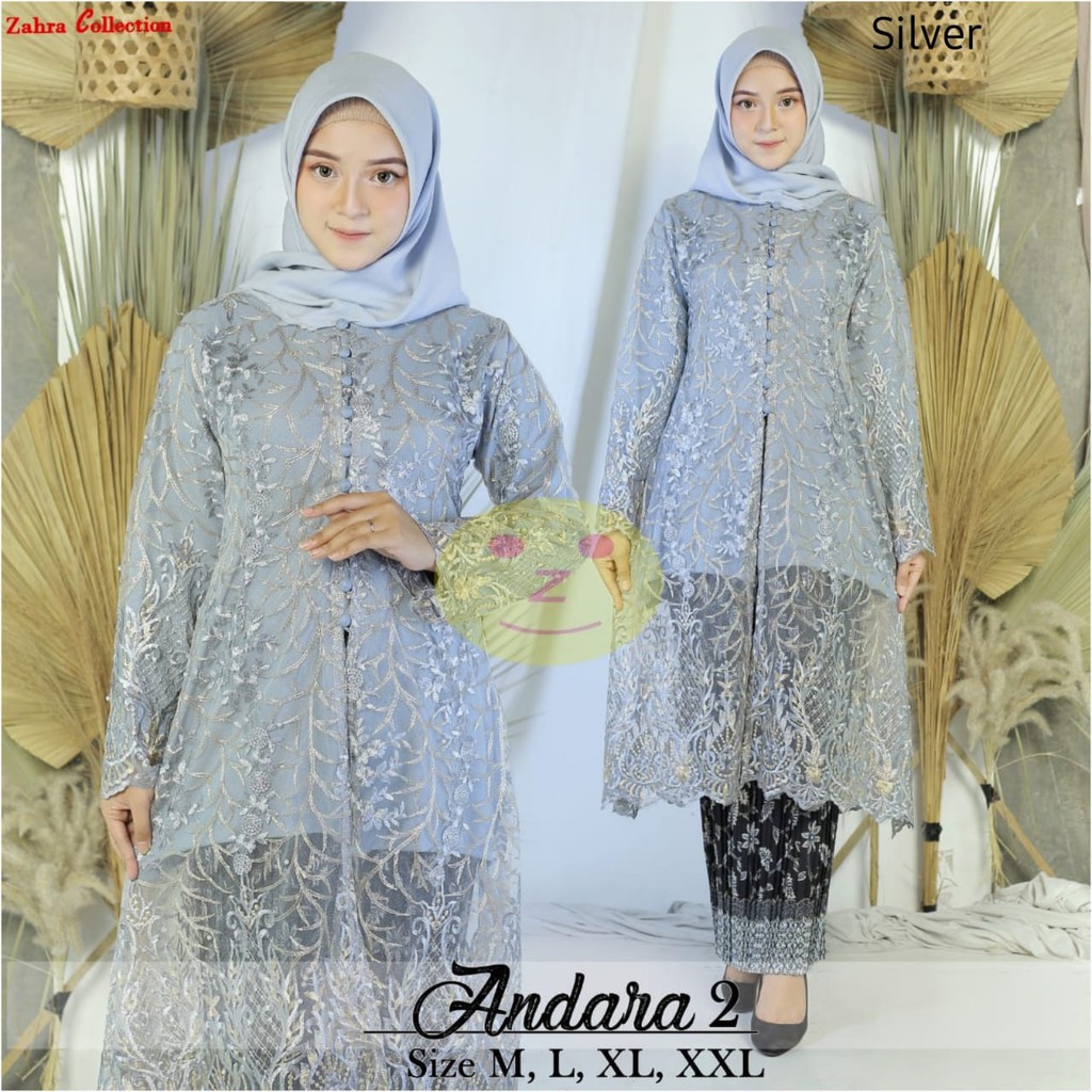 SET KEBAYA TUNIK TULLE BORDIR MUTIARA TABUR / SET KEBAYA MUSLIMAH / KEBAYA TUNIK