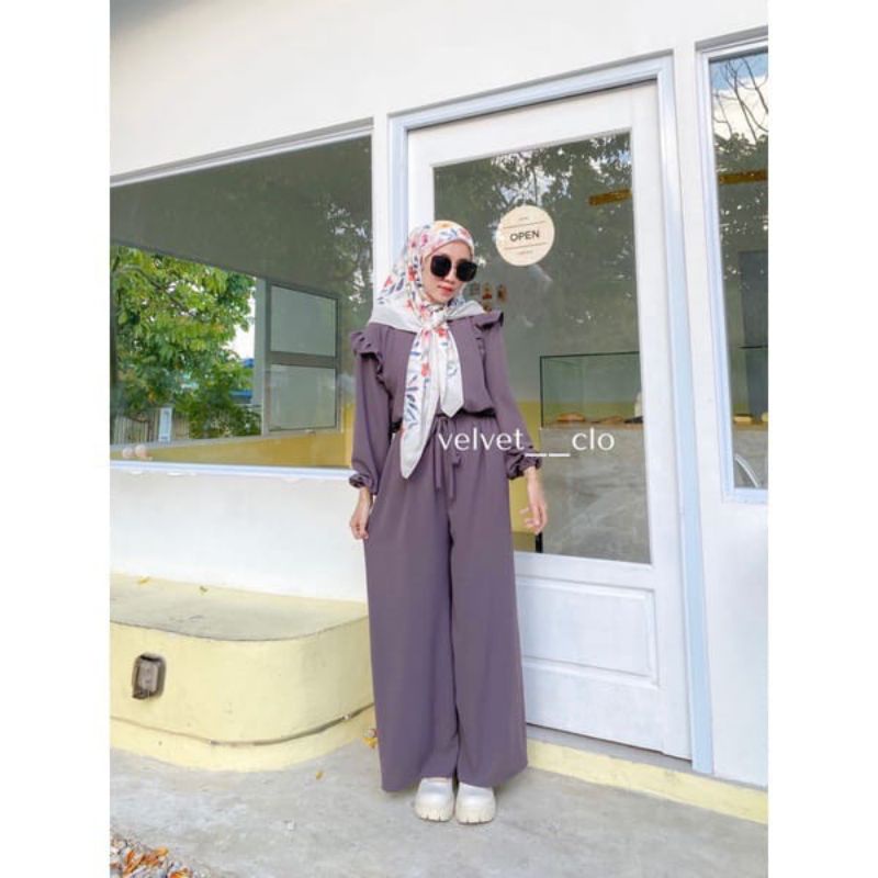 Ruby set Setelan Wanita Kekinian ONE SET CRINKLE | STELAN RUBY | RUBY SET RAYON CRINKLE | SETELAN KU