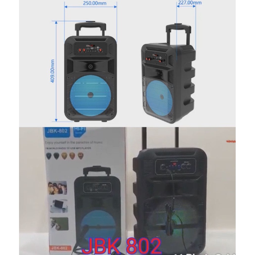 Speaker spiker wireless bluetooth 8 inch JBK 802 portable