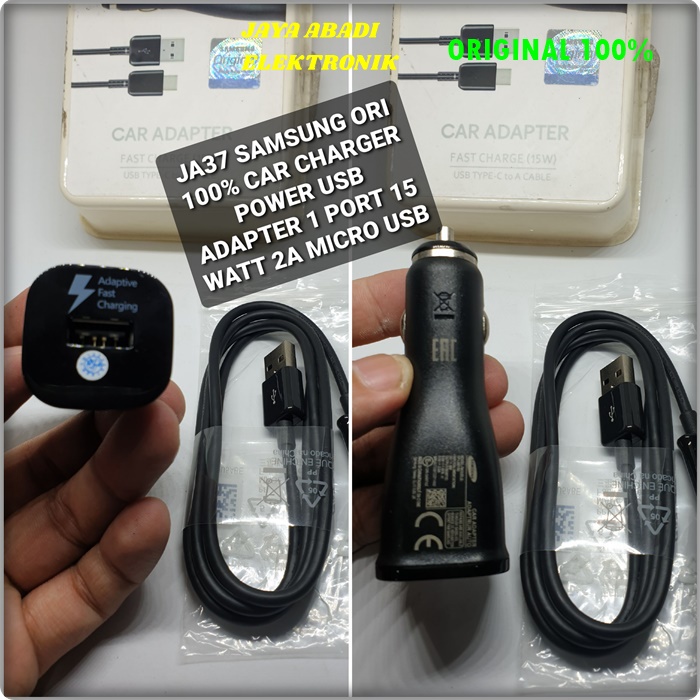 J37 ORIGINAL SAMSUNG ADAPTOR MOBIL 2A 15 WAT USB CHARGER MICRO FAST CHARGING CHARGER CASAN TRAVEL ADAPTER daptor mobil super aki accu ac dc travel adapter charge dual usb fast sped androit tc quick charge bisa untuk segala jenis handphone micro