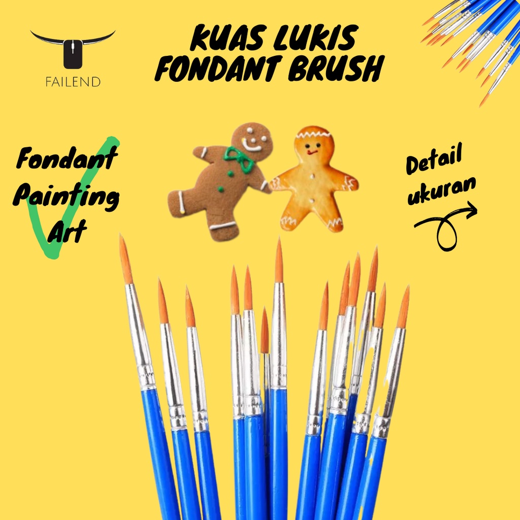 Kuas Lukis Fondant Brush Painting Multifungsi