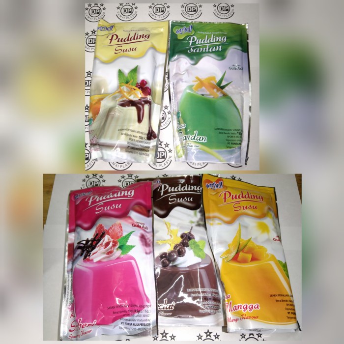 

agar-agar-puding-bahan- puding susu nutrijell nutrijel coklat mangga strawberry vanila pandan