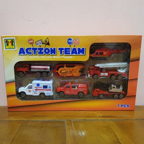 Set Diecast Mobil Pemadam Kebakaran Set Diecast Kendaraan Pemadam Api