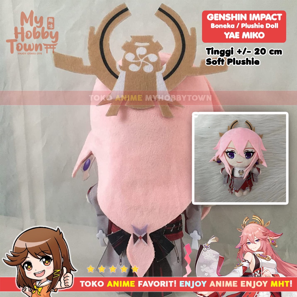 Boneka Anime Karakter Genshin Impact Yae Miko Plushie Doll
