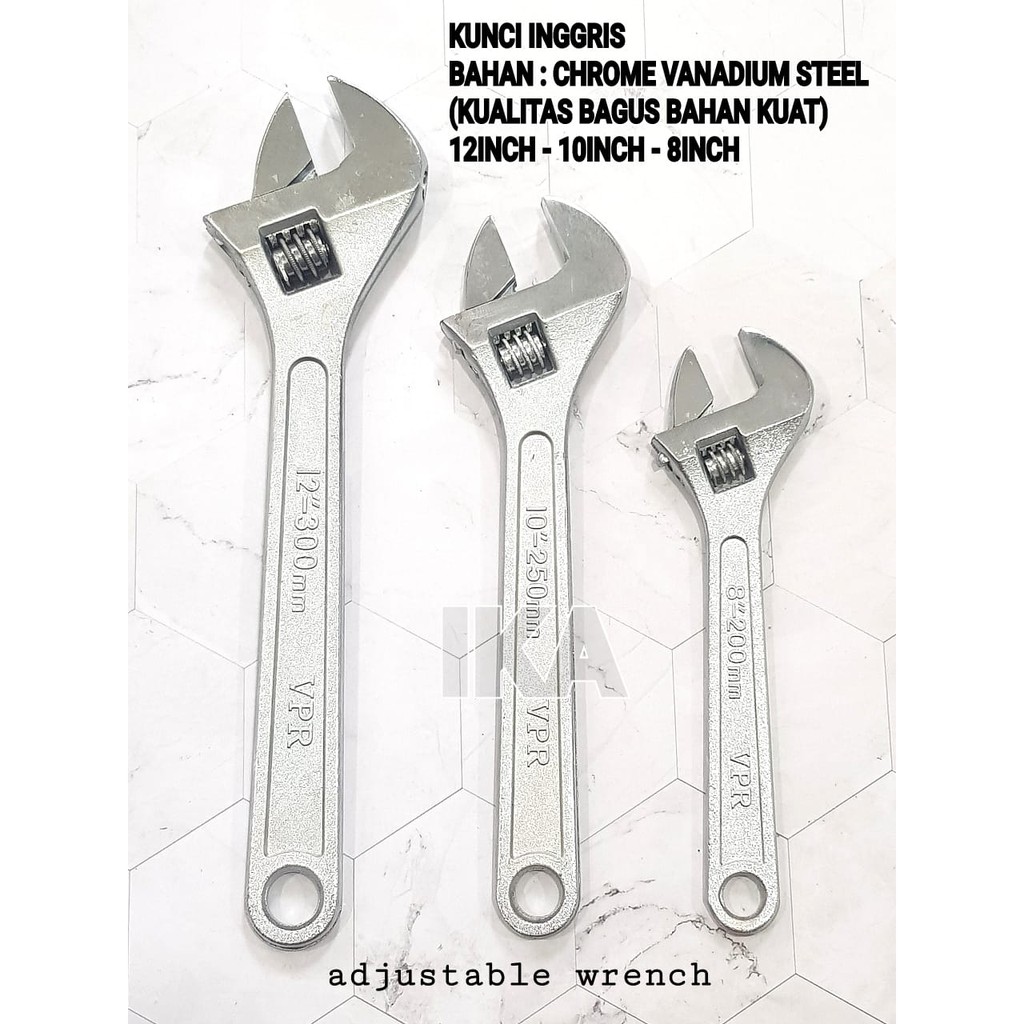 KUNCI INGGRIS Adjustable Wrench ukuran 8&quot; inch 10&quot; Inch 12&quot; Inch / KUNCI INGGRIS Adjustable Wrench ukuran 8&quot; inch 10&quot; Inch 12&quot; Inch