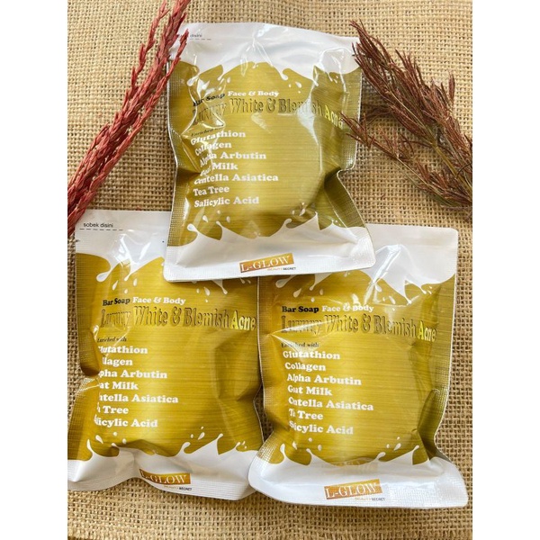 LGLOW SOAP BAR LUXURY WHITE & BLEMISH ACNE SABUN PEMUTIH BADAN