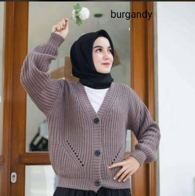 Cardigan Rajut Motif DHIYA | type 3 Get | Rajut TEBAL Premium | Pakaian Rajut Atasan Wanita