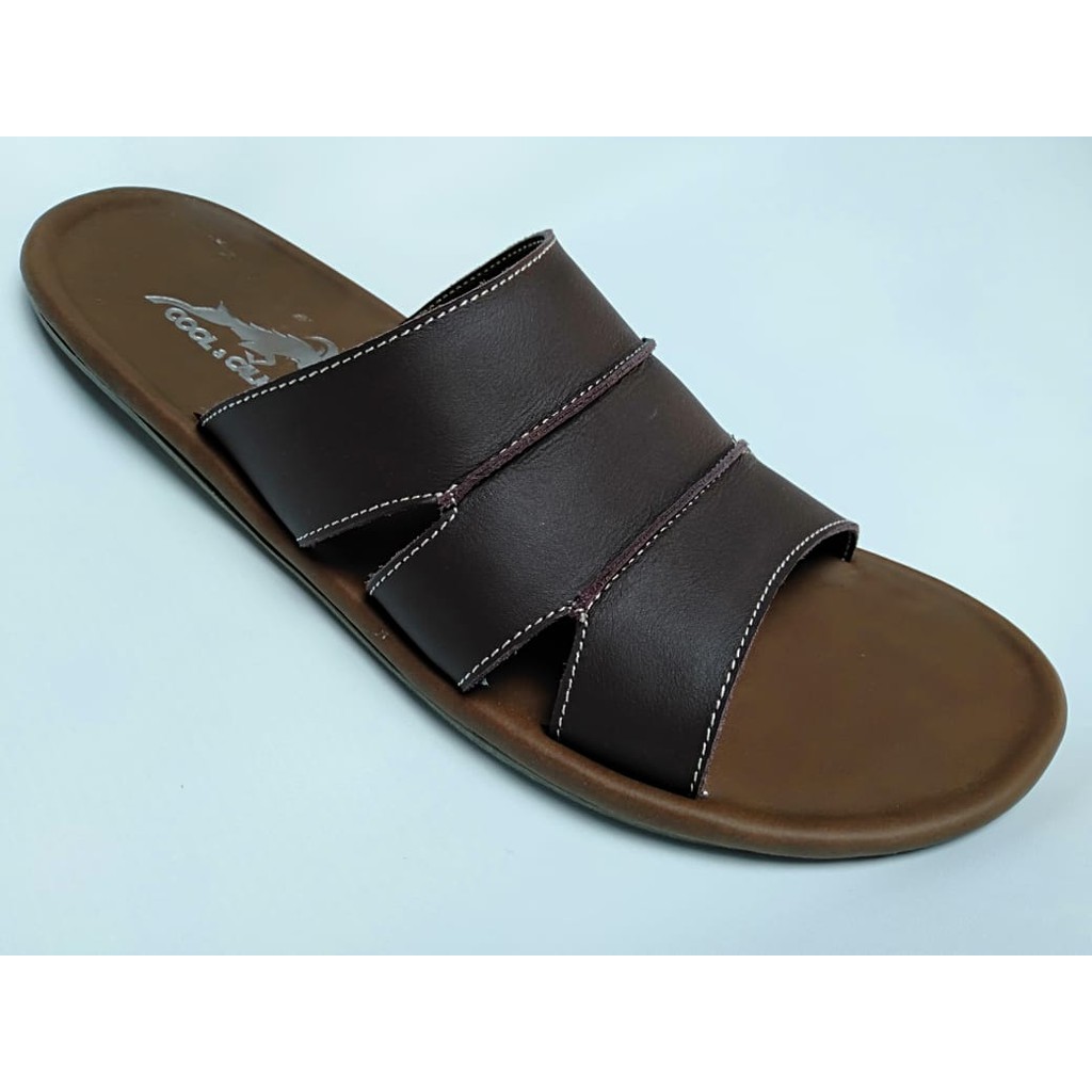 Sandal Kulit Pria BLACK BROWN TAN KULIT SAPI ASLI ORIGINAL MADE GARUT