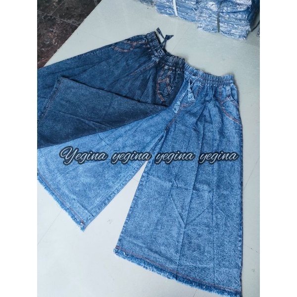 Kulot Snow Jeans Ukuran Jumbo dan standar model rawis/celana wanita high waist/jeans wanita pinggang karet
