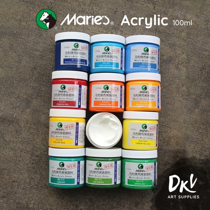 

Maries Acrylic Paint / Cat Akrilik Maries 100ml 100 ml - Titanium White