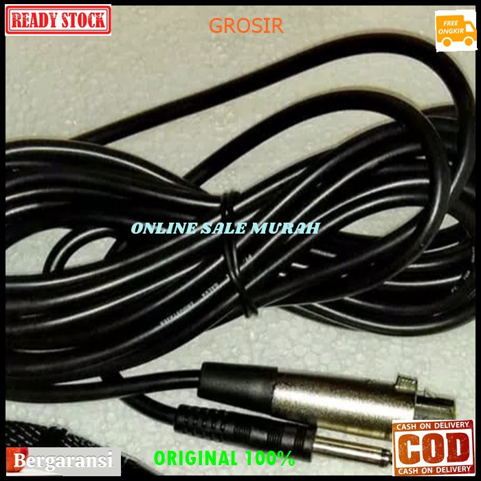 G97 Kabel mic ORIGINAL 100% microphone cable asli mikrophone mik dynamic 10 meter universal pro profesional vocal vokal  BISA SEGALA JENIS MIC KABEL  Spesifikasi Panjang +/- 10 meter Jack koneksi T/S male to XLR female Unbalanced Warna Hitam G97