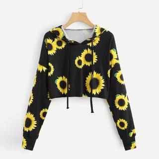 Sweater Kaos Hoodie Lengan Panjang Motif Print Bunga Sweater Kaos Hoodie Lengan Panjang Motif Print Bunga