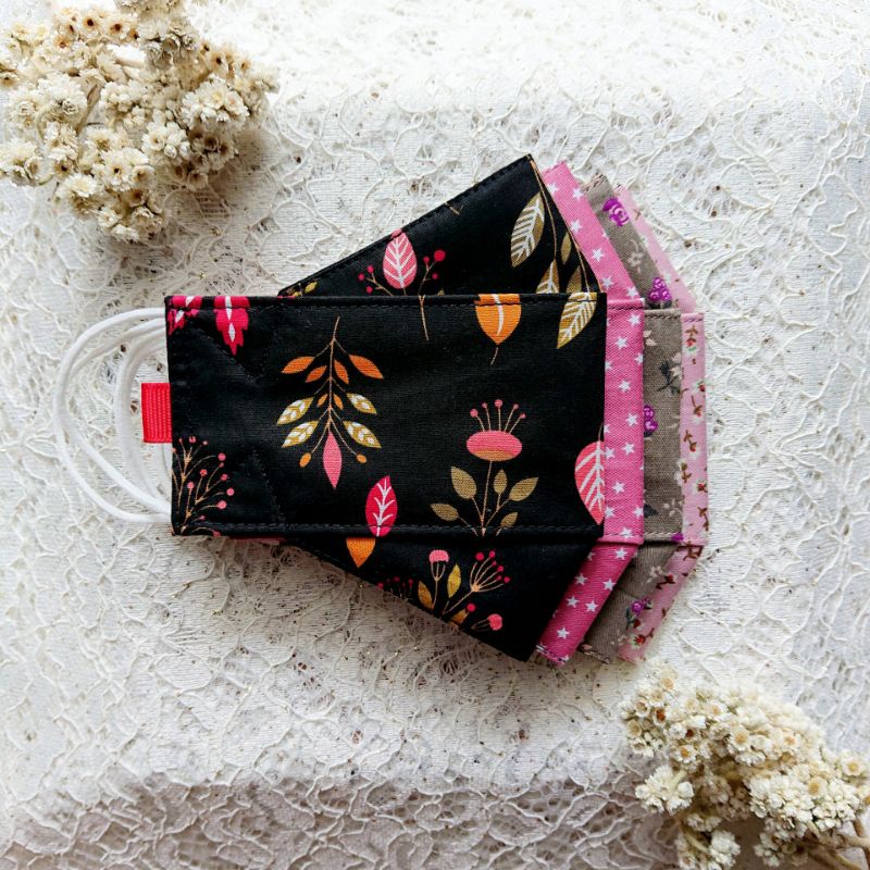 Masker kain 3D dewasa / Masker kain 3D motif / Masker kain 3 ply