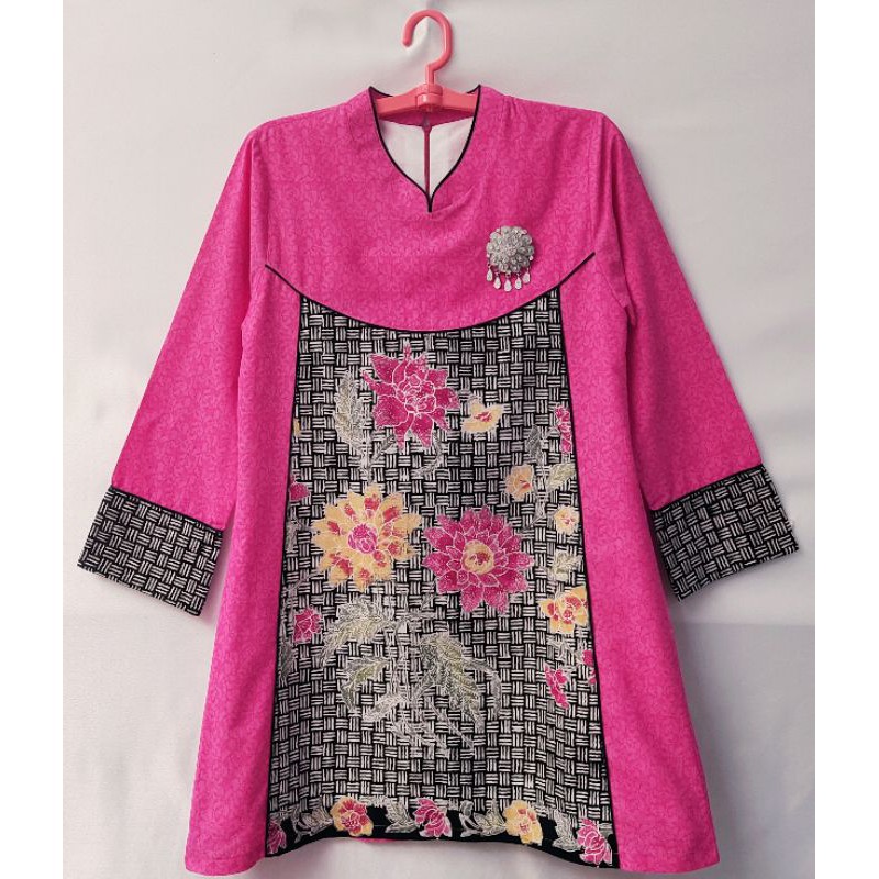TUNIK BATIK ENCIM ( kombinasi embos ).