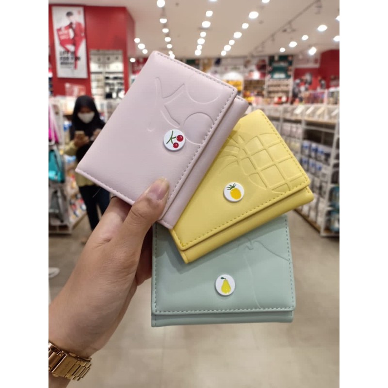  MINISO  Fruit series embossed trifold wallet dompet  lipat  