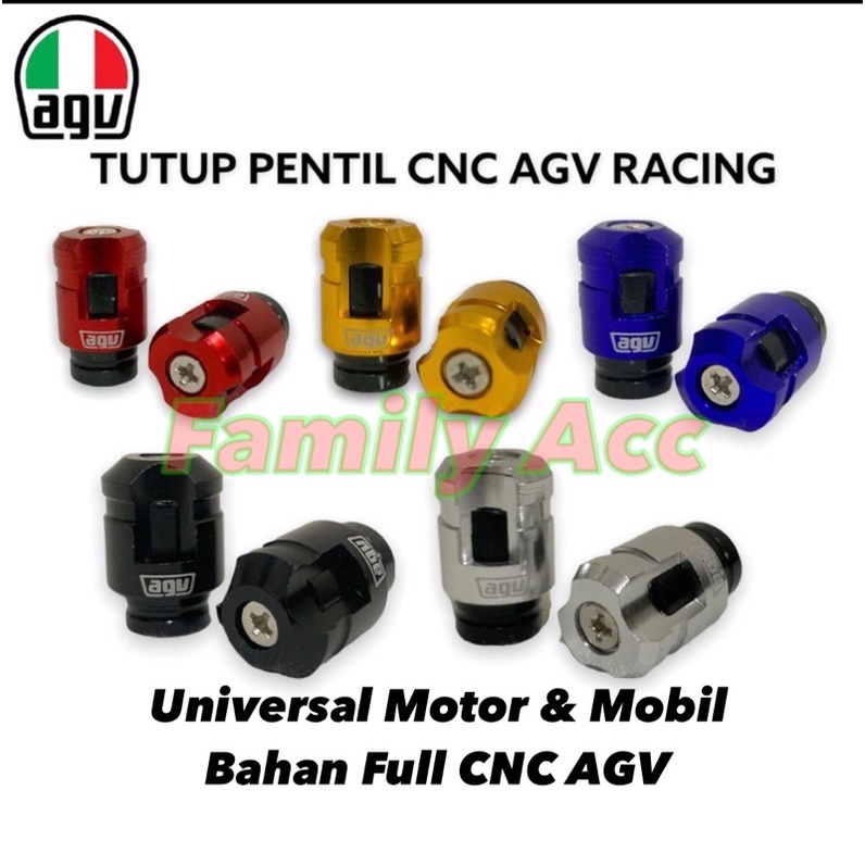 Tutup Pentil Ban Sport Variasi Full CNC Agv Bisa Untuk Mobil Motor Sepeda Universal